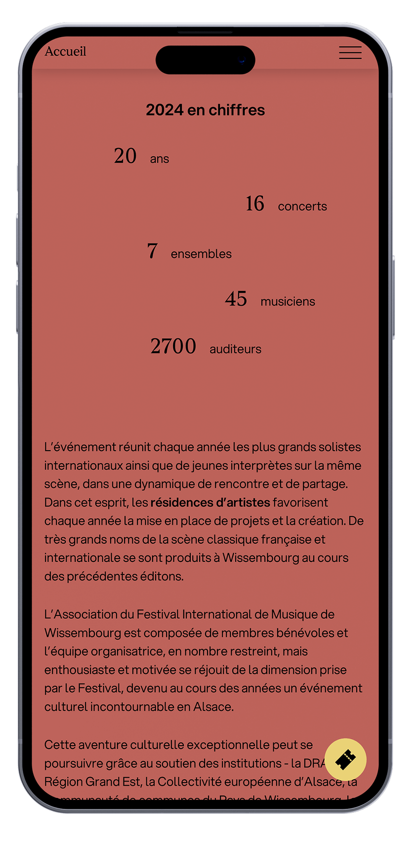 Visualizzazione del sito web su mobile